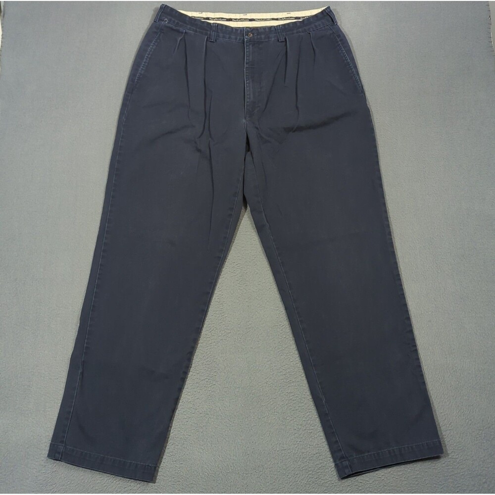 Polo Ralph Lauren Andrew Pant Men's 36x32 Fits 34x31 Blue Cotton Pleated Preppy